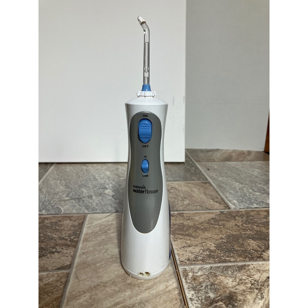 Waterpik Cordless Express Water Flosser Portable Oral Irrigator White Blue WF-02
